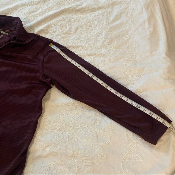 Haggar Heathered Burgundy Quarter Zip Pullover Sweatshirt sz XL - Picture 7 of 7